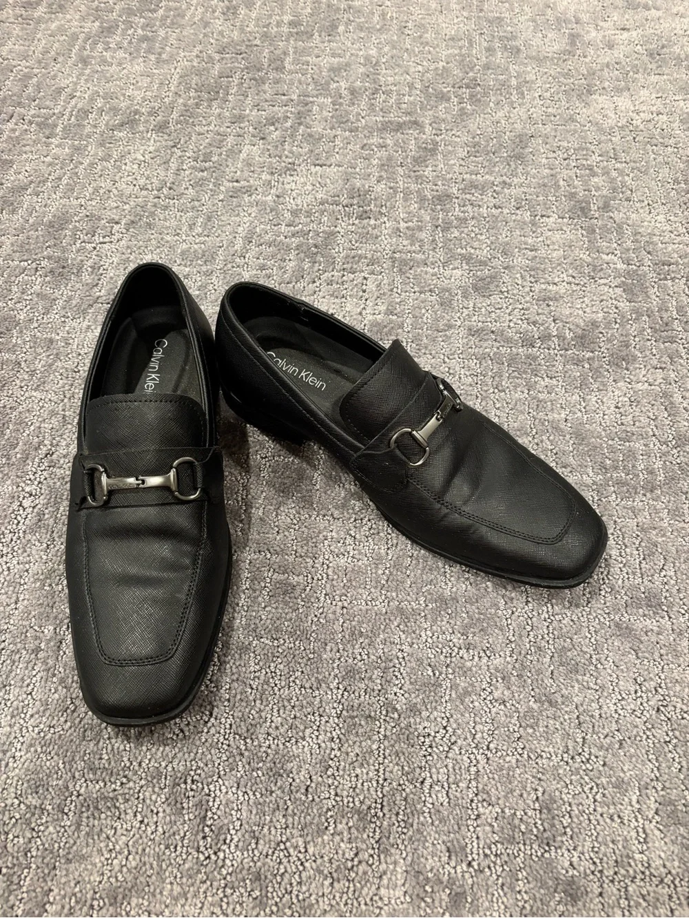 Calvin Klein Men's Black Leather Malcome Slip-on Dress Shoes